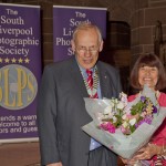 Martin presents a bouquet to Barbara Green in thanks for MC ing the evening.