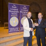 Maldwyn Jones receiving his award from Eamonn McCabe