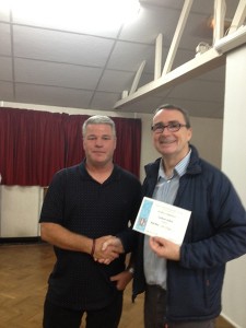 Ian Kemp Receiving the Award for The best PDI and the overall winner on the night