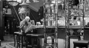 1st Place Digital Mono -  Bert Whittlestone with his well observed image "Man in a Bar".