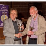 Alan Shufflebotham receiving some of his many trophies from Ken Dodd OBE